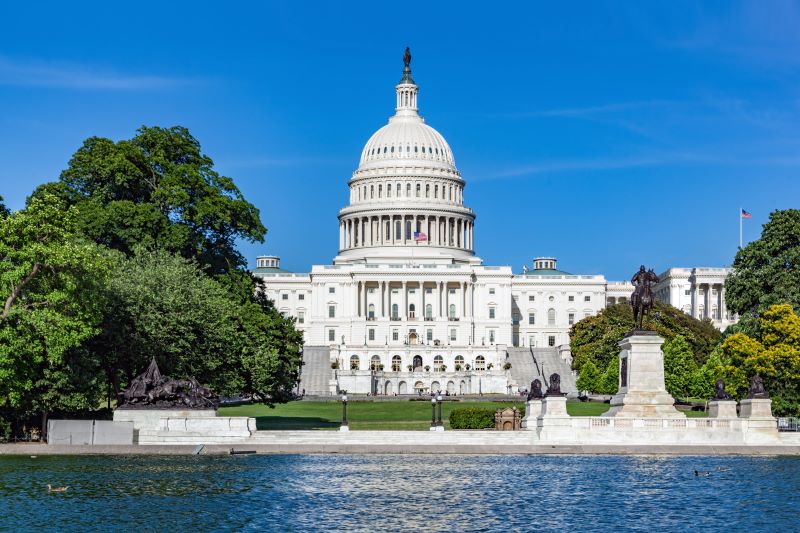 United States Capital Building taken on a sunny day in Washington DC